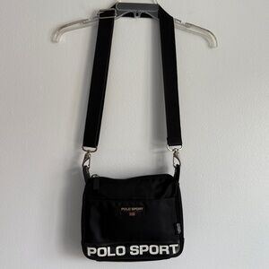 Vintage Polo Sport Ralph Lauren Black Crossbody Bag Y2k